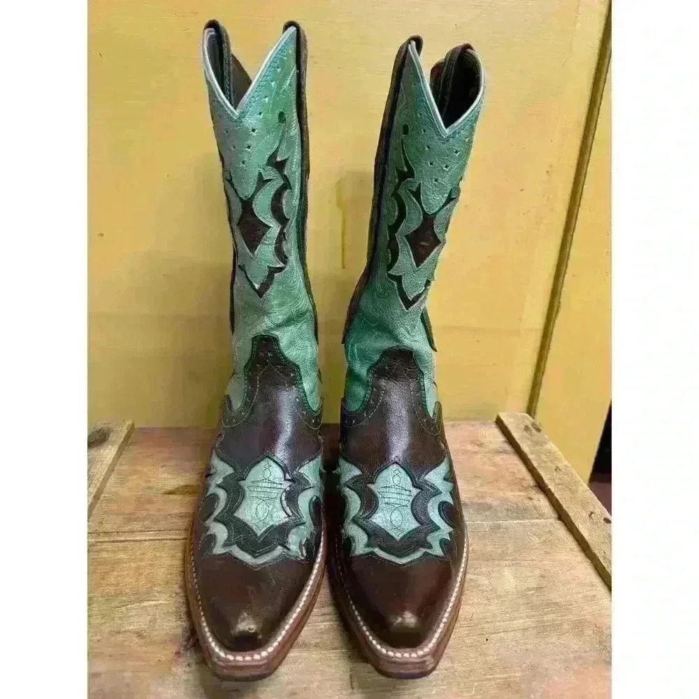 Ariat Women's Rienda Performance Boot 10009552 Brown/Teal Size 6.5